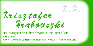 krisztofer hrabovszki business card